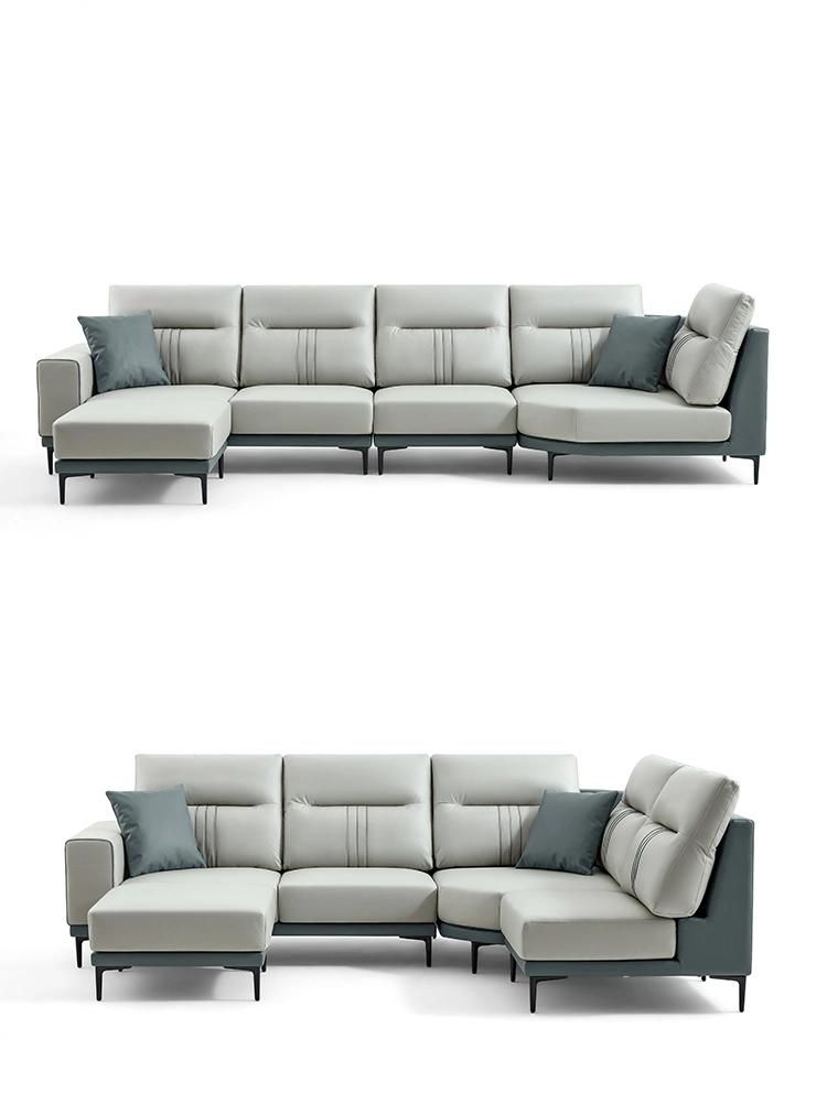 China Non Inflatable Furniture Living Room Modern Design Genuine Leather Sofa Tbs061