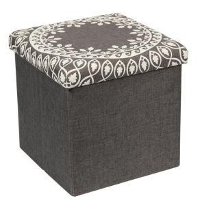 Knobby Mult-Function Fabric Foot Rest Seat Storage Foldable Stool Cube Ottoman