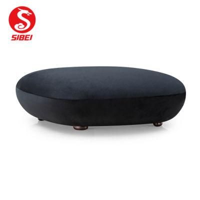 China Fabric Velvet Leisure Living Room Furniture Hot Sell Round Ottoman Foot Stool
