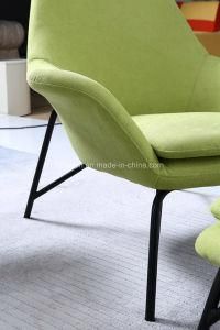 Comfortable Lounge Chair with Footrest Fabric Lounge Sofa Single Sofa Hotel Armrest Chair with Footrest