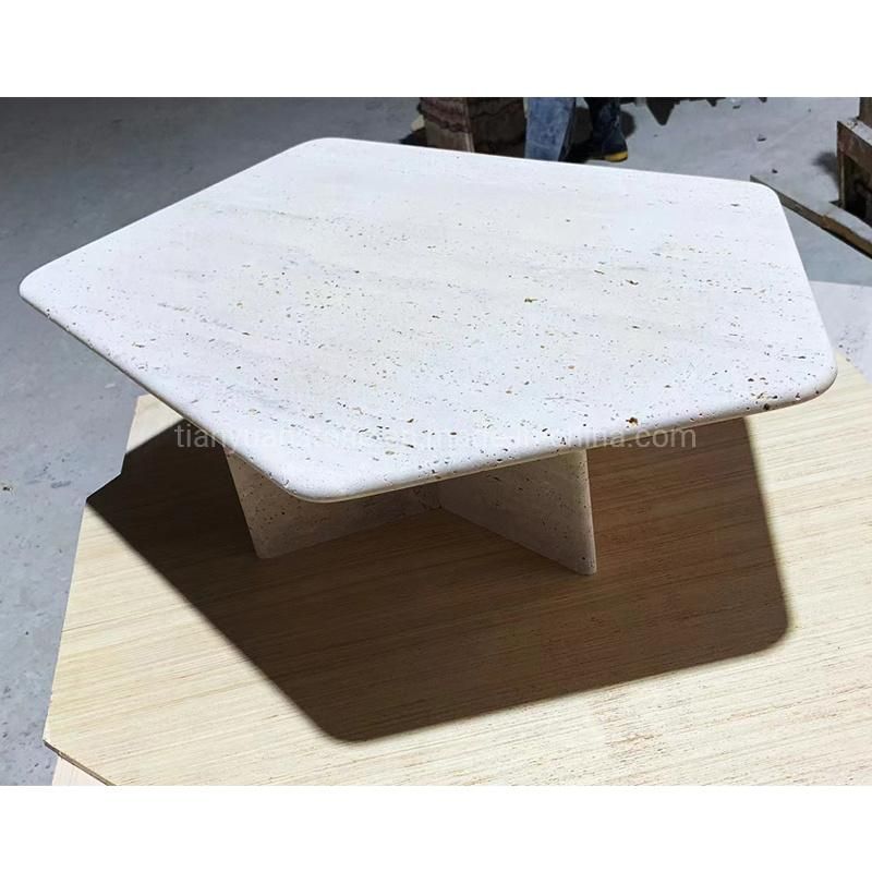 Customized Natural Stone Blue Granite Coffee Round Table for Home Hospitality Interior Furniture