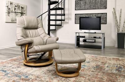 Jky Furniture Adjustable Modern Design Leather Leisure Chair with Ottoman and 8 Points Vibration Massage Functions (2 In Ottoman 6 In Chair)