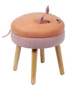 Knobby Home Furniture Velvet Dog Storage Footrest Ottoman Child Stool