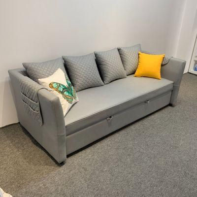 Simple Luxury Italian Sofa Bed Villa Apartment Three-Person Dual-Use Foldable