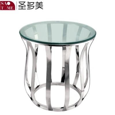 Modern Home Living Room Furniture Practical White or Black Stainless Steel Round End Table