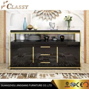 Tempered Glass Deck Locker Living Room Kitchen Cabinet in Golden Metal Steel Around