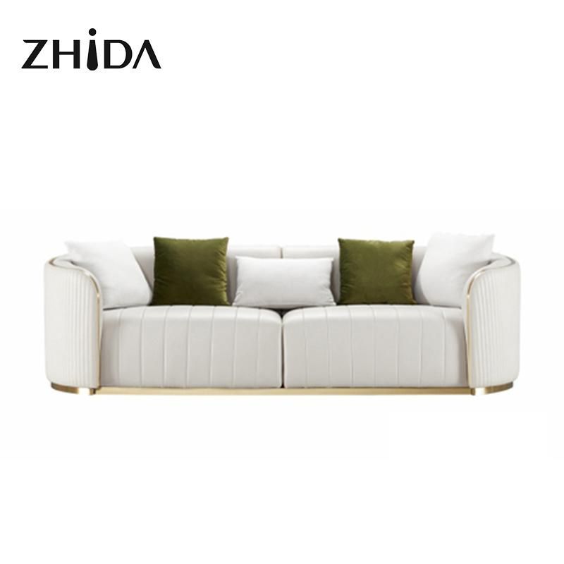 Living Room High End Furniture Luxury Design Genuine Leather Sofa