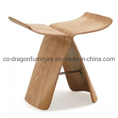 Hot Selling Modern Wooden Furniture Walnut Leisure Butterfly Garden Stool