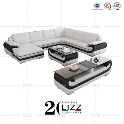 European Hot Selling Living Room Furniture Leisure Modular Geniue Leather Corner Sofa