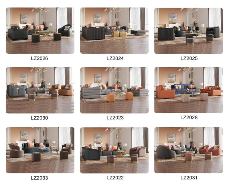 Chinese Living Room Modern Furniture Set Hot Selling Leisure Couch Luxury Leather Sofa Sets with Good Quality