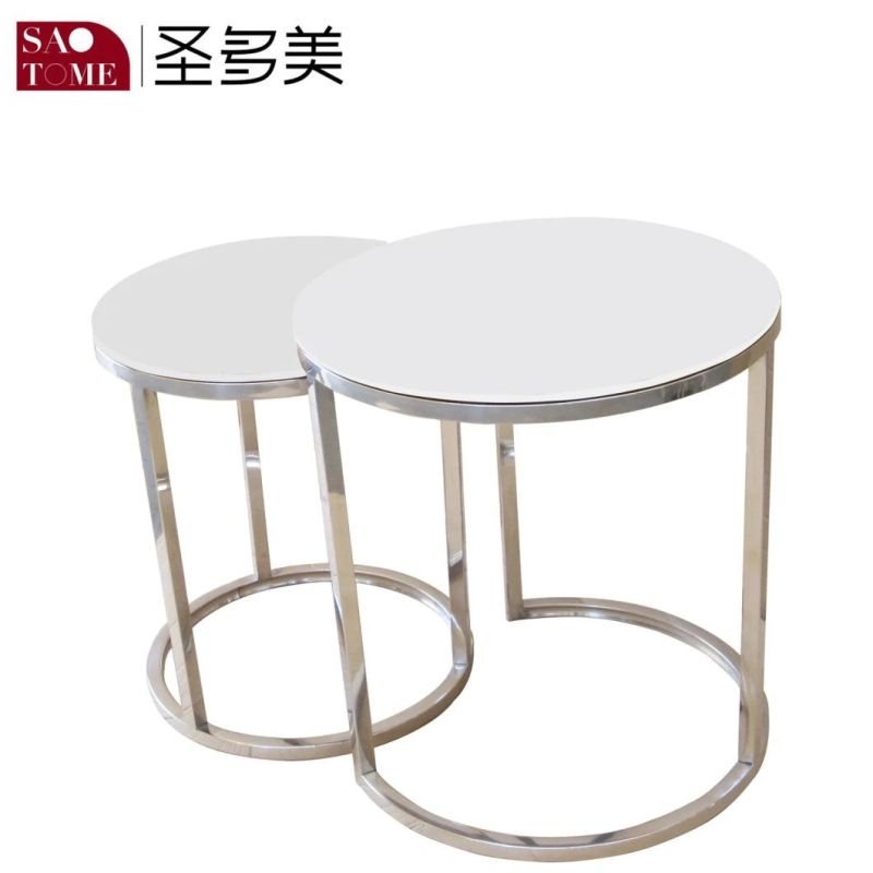 Modern Simple Living Room Furniture Black Two-Story Nest Table