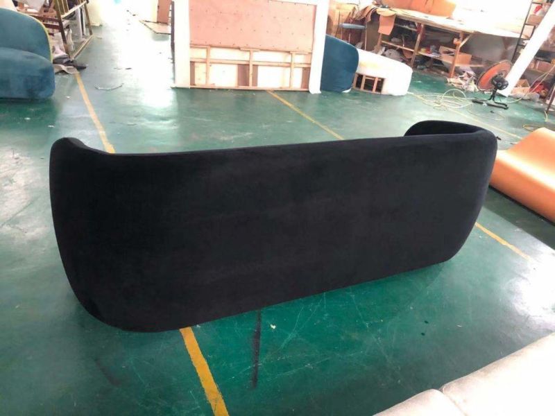 Living Room Metal Base Upholstered Velvet Frame Couch Sofa