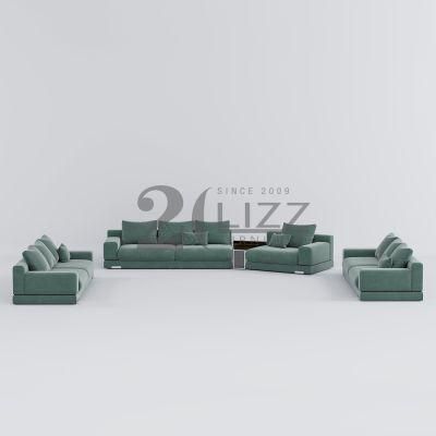 Sectional European Luxury Hotel Home Furniture Modern Style Living Room Green Fabric Sofa