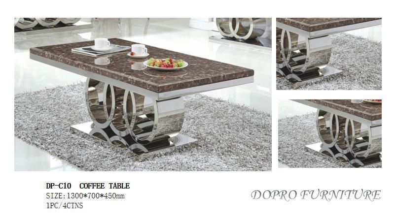 European Design Style Stainless Steel Marble Coffee Table