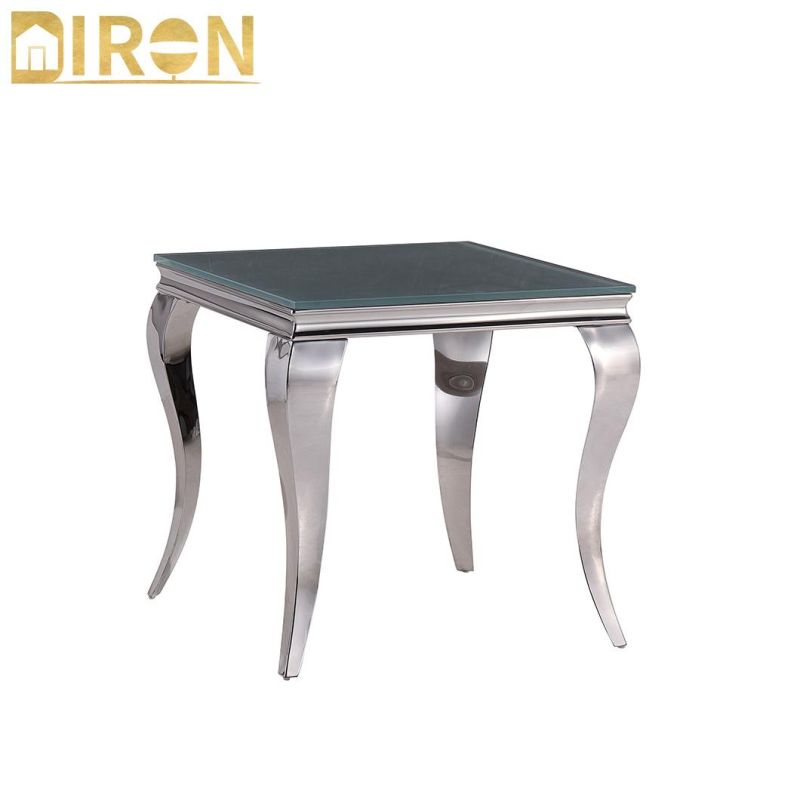 Coffee Table Sets Living Room Stainless Steel Furniture Marble Glass Side Table