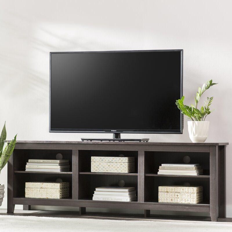 Living Room Furniture Black Finish Lamantia TV Stand for Tvs up to 78 Inches