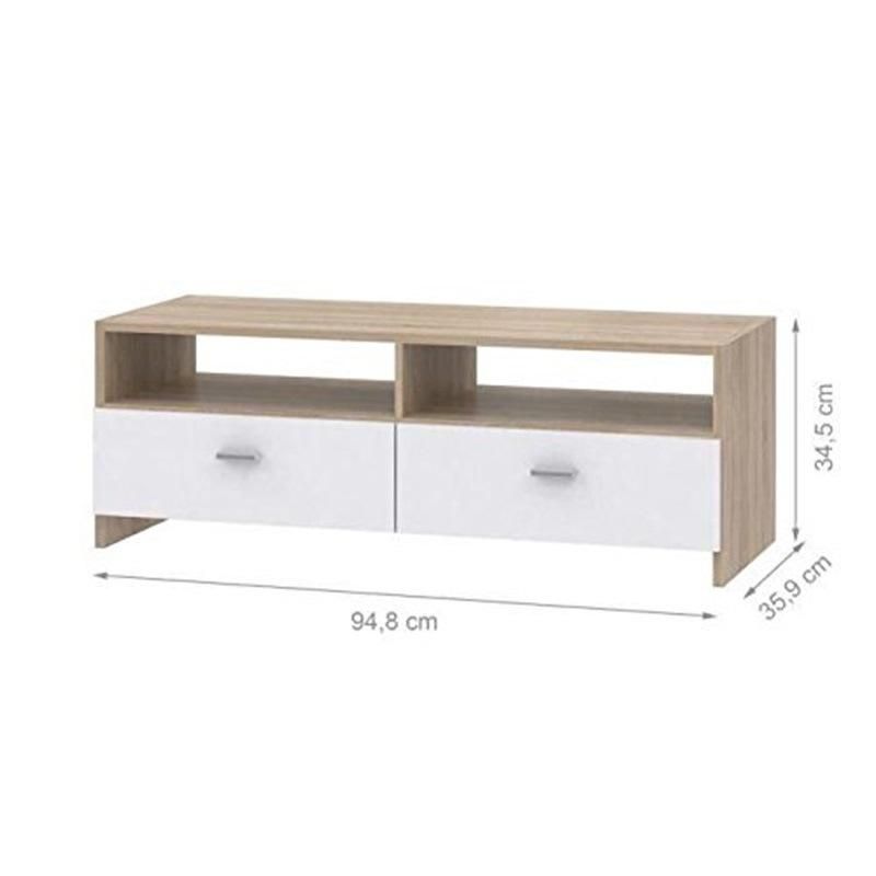 Modern Living Room Furniture White Brown Wooden TV Stand