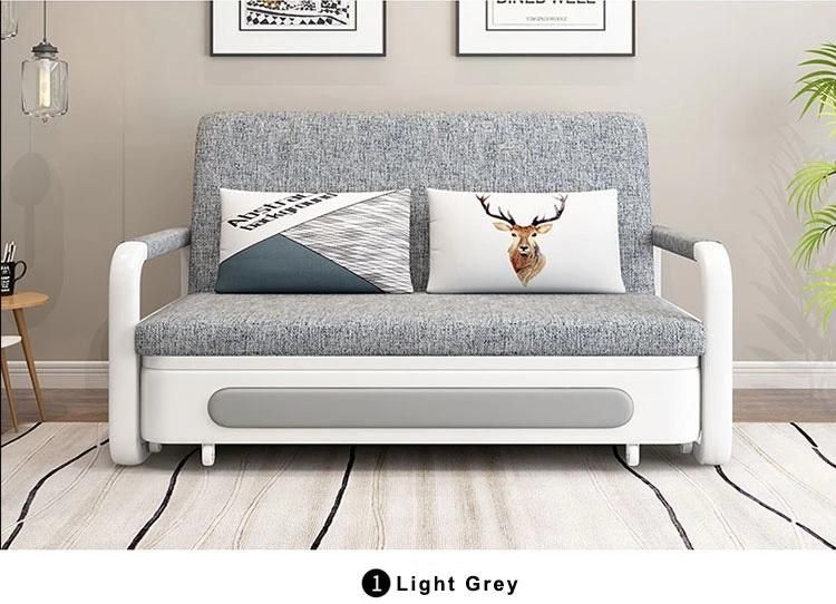 Living Room Furniture Modern Multi-Function Sofa Gray Fabric Storage Folding Sofa Bed