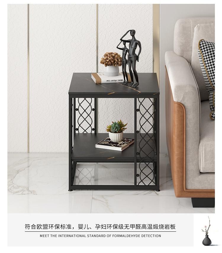 Factory Price Wholesale Supply Gold Metal Modern Glass Marble Corner Table Living Room Furniture