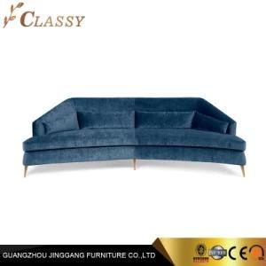 Dark Blue Velvet Leisure Sofa for Hospitality Furniture