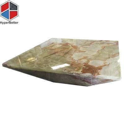 Special Shape Green Onyx 3D Cube Marble Coffee Table