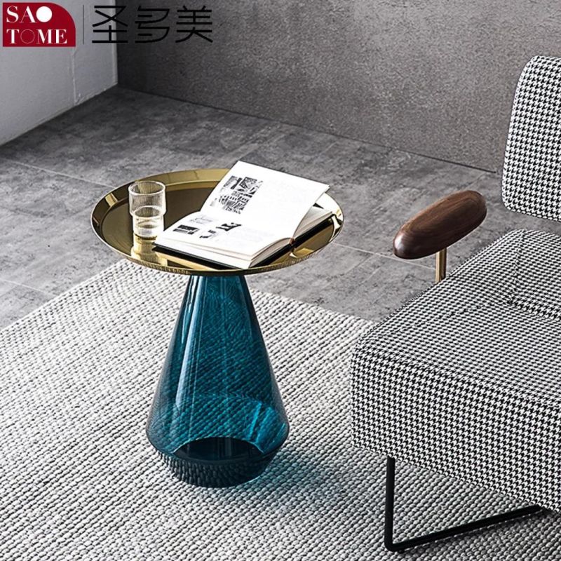 Modern Popular Living Room Furniture Hand Blown Glass High and Low Tea Table