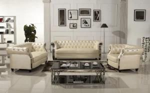 European Modern Leather Chesterfield Sofa
