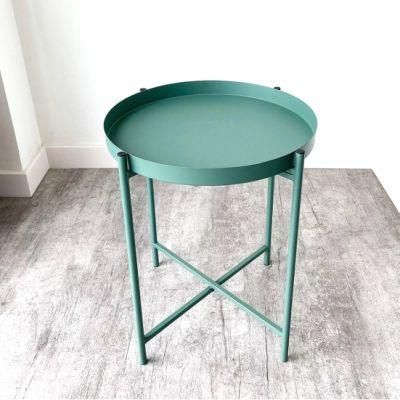 Side Table, End Table with 2 Shelf for Living Room, Stable Metal Frame Desk