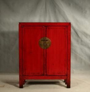 Antique Red Solid Wood Elm Chinese Furniture Shoe Cabinet