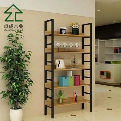 Metal Frame Oak Color Bookcase