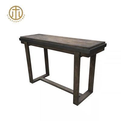 Brown Solid Wood Multifunctional Retro Coffee Table