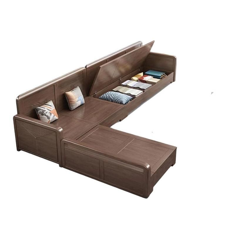 Modern Minimalist Living Room Storage Wooden Furniture Walnut Sofa