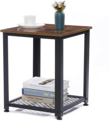 Easy Assembly Saving Room Coffee Side End Tables with Shelves