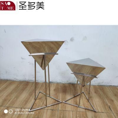 Living Room Bedroom Furniture Stainless Steel Triangular Support Nest Table