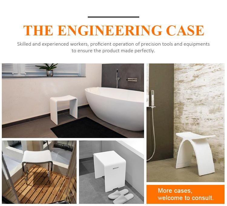 Artificial Stone Solid Surface Shower Chair