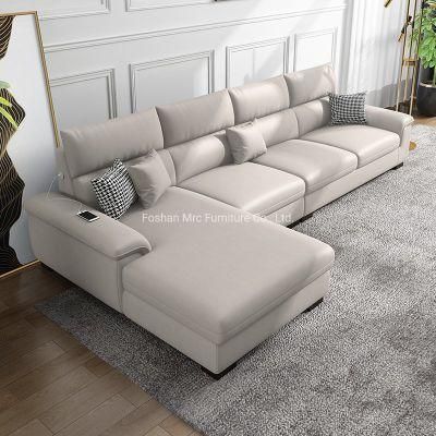 Minimalist Living Room Furniture Leathaire Modern Sofa