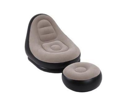 PVC Home Suede Inflatable Sofa with Footstool