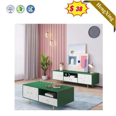 Chinese Classic Wholesale Green Mixed White Color Living Room Home Furniture TV Stand