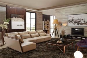 Light Color Minimalism Leather Sofa