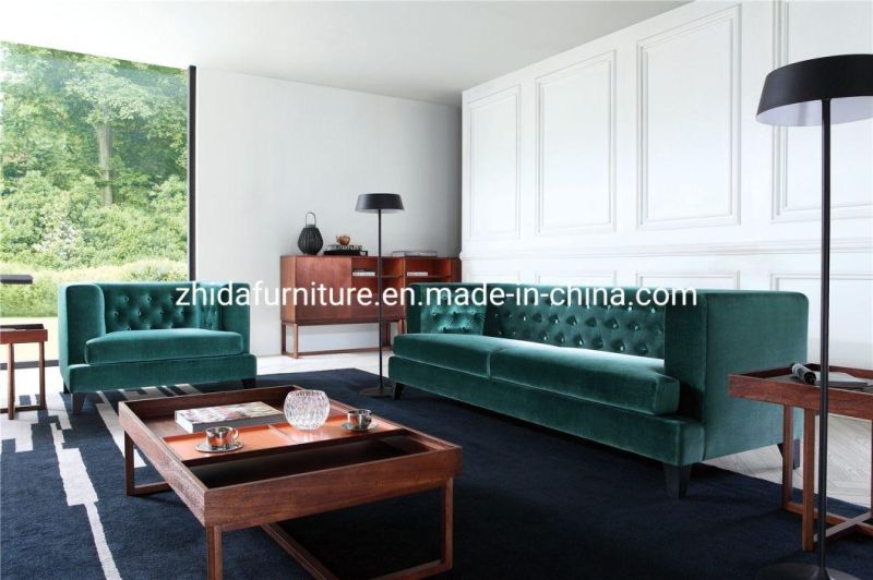 Living Room Furniture Velvet 3 Seat Modern Restaurant Home Sofa