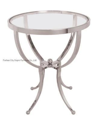 Simple Style Clear Glass End Table for Home Livingroom Use
