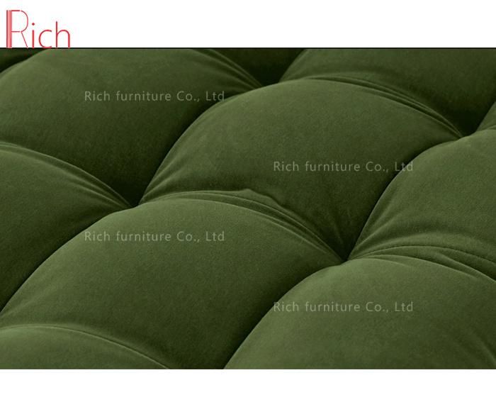 Modern Living Room Home Furnitrure Green Fabric Velvet Sectional Sofa Set Corner Sofa Leisure Couch