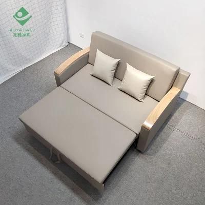 2 Seat Artificial Leather Pearl Color Factory Price Long Ottoman Bench Sofa Bed