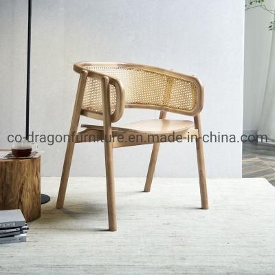 Fashion Home Furniture Wicker Rattan Leisure Chair with Wooden Arm