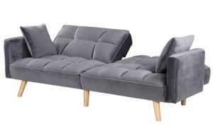 Grey Comfortable Futon Couch Bed