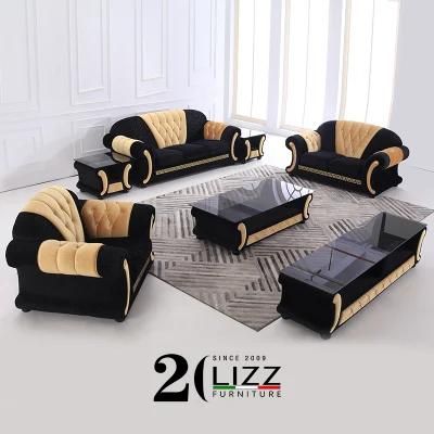 Modern Exclusive European Design Couch Leisure Home Furniture Set Velvet Fabric Sofa for Living Room
