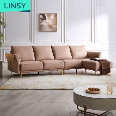 China Non Inflatable Living Room Furniture American Modern Genuine Leather Sofa BS012