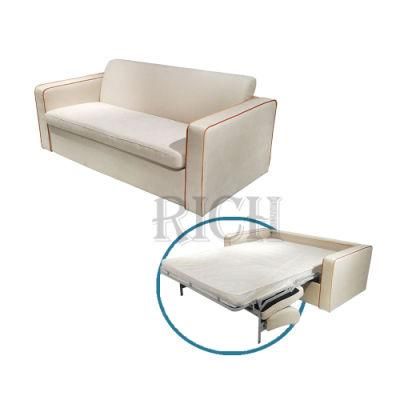 New Design Beige White Sofa Bed Modern Domitory Space Saving Sleeper Sofa Bed