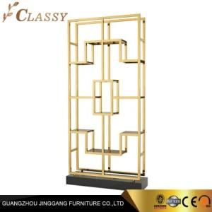 Modern Luxury Golden Metal Bookcase Bookshelf