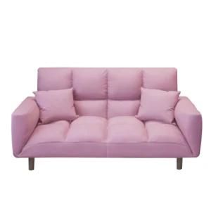 Sofa Bed Multi-Functional Fabric Simple Fashion Folding Pink Modern Living Room Sofa Solid Wood Sofa Frame European Style